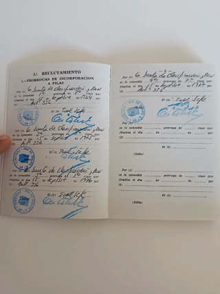 Cartilla Servicio Militar Español 1973