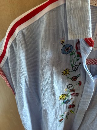 Camisa COUNTRY rayas azules bordada