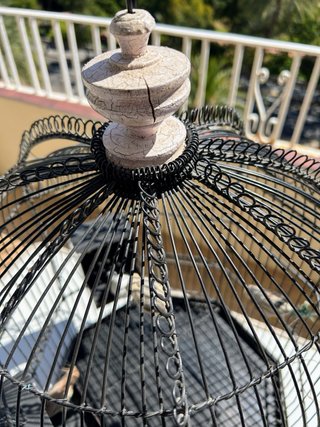 Jaula decorativa para pájaros negra
