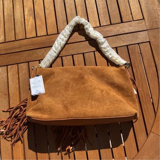 Borsa Alex Max scamosciata con frange