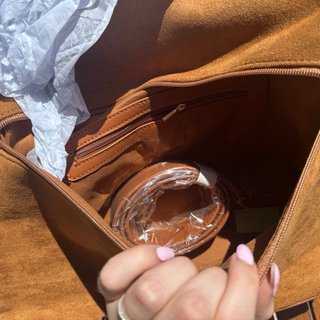 Borsa Alex Max scamosciata con frange