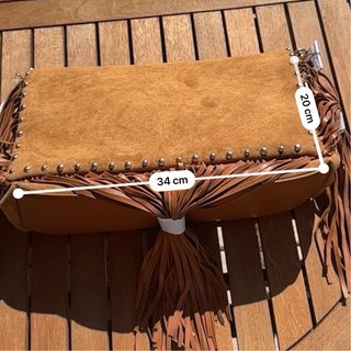 Borsa Alex Max scamosciata con frange