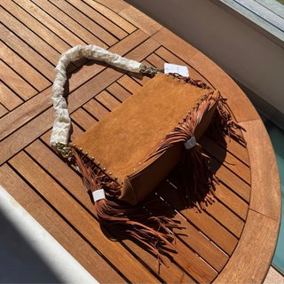 Borsa Alex Max scamosciata con frange