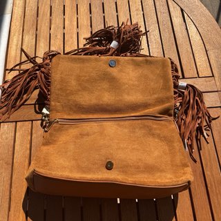 Borsa Alex Max scamosciata con frange