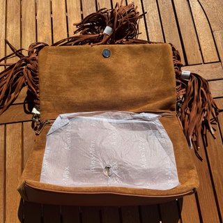 Borsa Alex Max scamosciata con frange