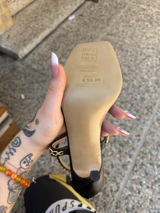 Sandali Prima Donna Vera Pelle Tacco Catena