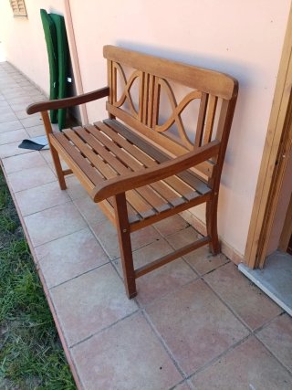 Bancos de madera asiática para jardín (3 unidades)