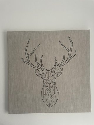 Cuadro de tela geométrica de ciervo 57x57cm