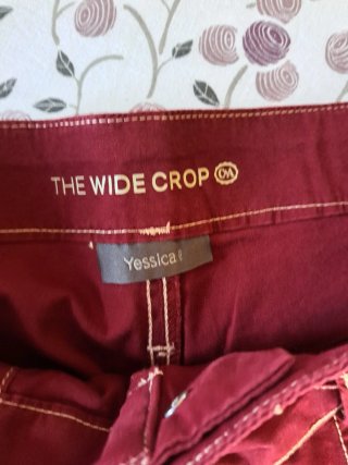 Pantalón ancho mujer color vino