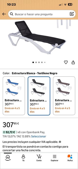 Tumbonas de piscina blancas y beige