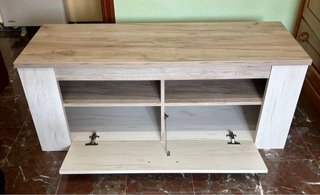 Mueble TV salón Beige y Blanco