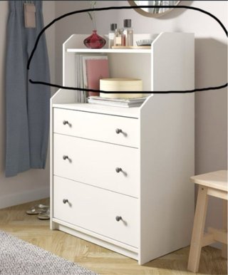 Cómoda Ikea HAUGA blanca y madera