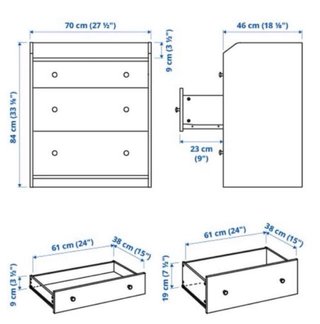 Cómoda Ikea HAUGA blanca y madera