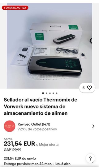Envasadora al vacío Thermomix NUEVA SIN ESTRENAR