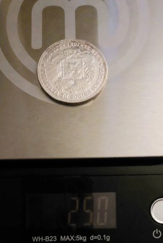 Lote 5 monedas Plata Venezuela + regalo 4 monedas