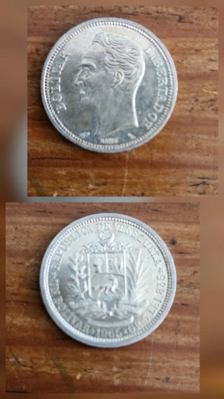 Lote 5 monedas Plata Venezuela + regalo 4 monedas