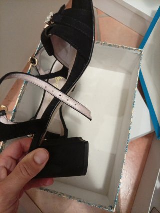 Sandali donna eleganti neri con strass