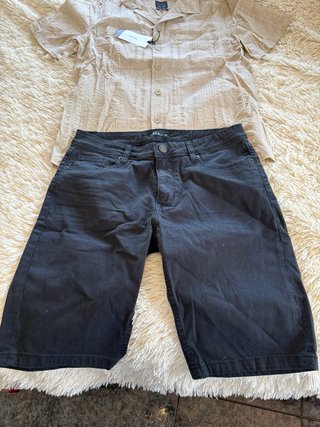 Conjunto Camisa y Pantalón Beige/Negro
