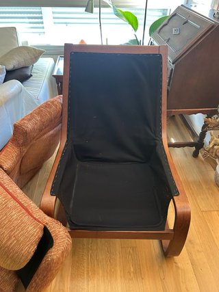 Butaca Cantilever Vintage Madera y Tela