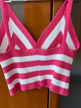 Top Subdued rayas rosa y blanco Talla S