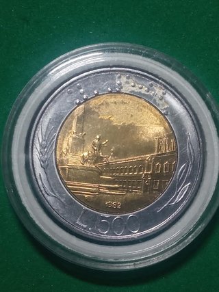 Moneda 500 Liras Italia 1982