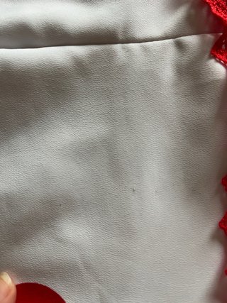 Traje Flamenca Blanco y Rojo