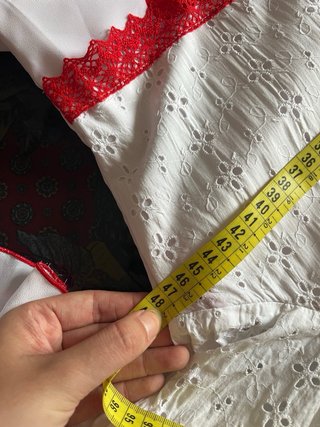 Traje Flamenca Blanco y Rojo