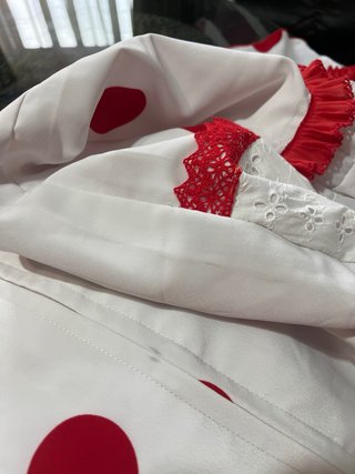 Traje Flamenca Blanco y Rojo
