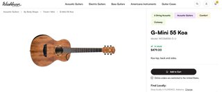 Guitarra Washburn G-Mini 55 Koa