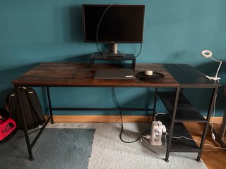 Scrivania computer legno e metallo
