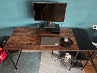 Scrivania computer legno e metallo