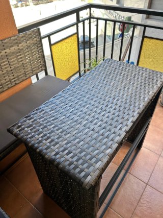 Sofá de jardín ratán y metal