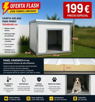 Caseta Perro Aislada 100x80x80cm