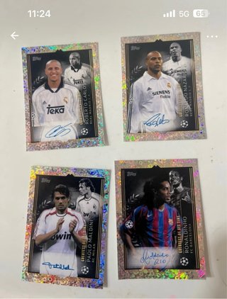 4 cromos de fútbol Topps Champions League