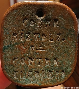 Ficha de cobre Riztolz - Contra el cólera