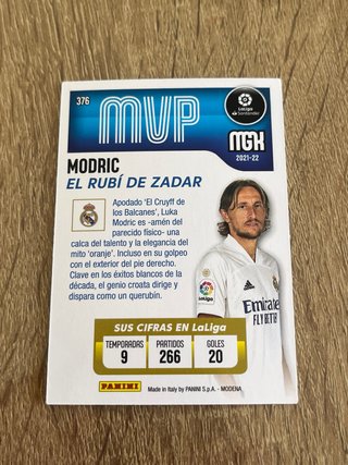 Cromo Modrić Panini MGK 21/22 MVP