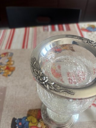 Vaso Vetro Argento Trasparente