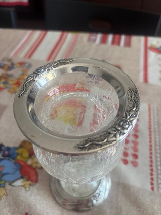Vaso Vetro Argento Trasparente