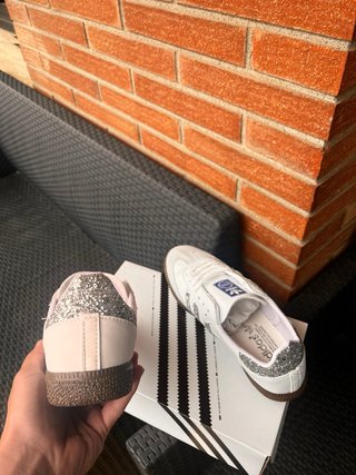Adidas Samba Glitter Blancas y Plateadas