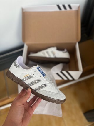 Adidas Samba Glitter Blancas y Plateadas