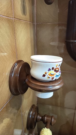 Conjunto accesorios baño madera maciza