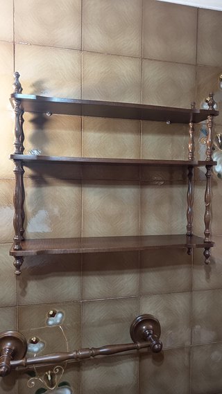 Conjunto accesorios baño madera maciza