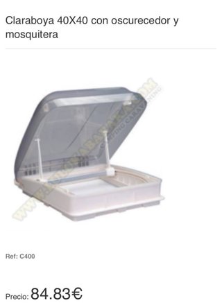Claraboya 40x40 con oscurecedor y  mosquitera