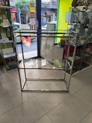 Expositor de cristal y acero inoxidable