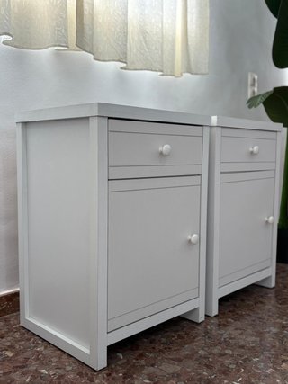 Pack 2 Mesitas de Noche Blancas Madera