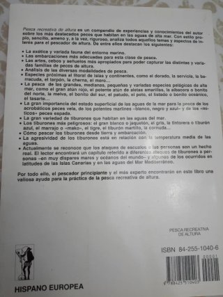 Libro Pesca Recreativa de Altura. Edición 1994.