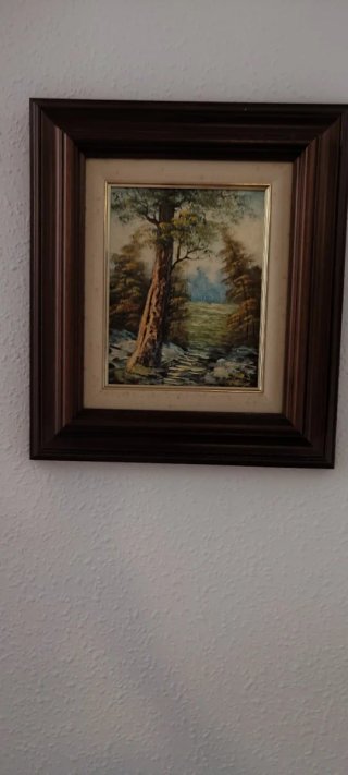 Cuadros paisaje madera y tela