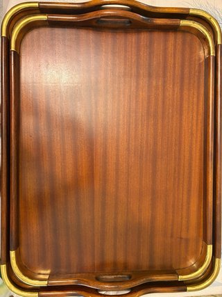 Bandejas Vintage Madera y Latón