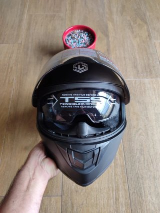Casco moto integral L negro mate unisex