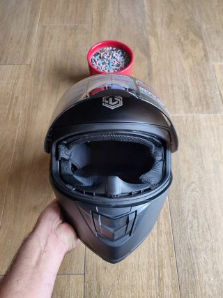 Casco moto integral L negro mate unisex